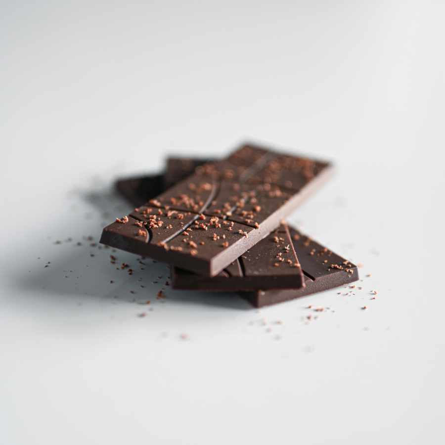 Milk chocolate bars on plate